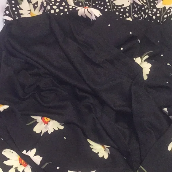 Le Lis Black White Daisy Floral Polka Dot Print Lined Maxi Dress NWT - Picture 12 of 15